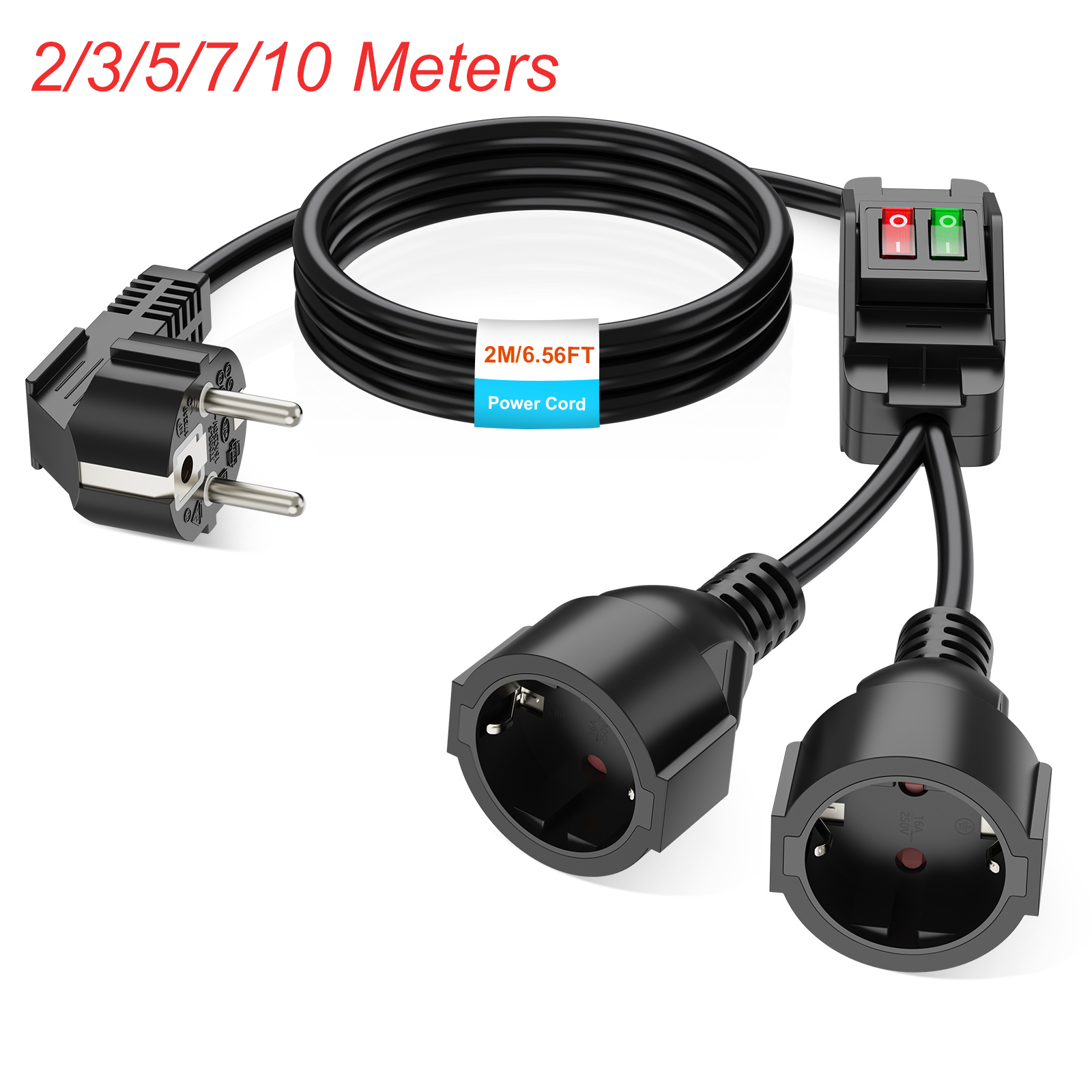 Outdoor Power Extension - Kabel Ekstensi Colokan EU dengan Sakelar