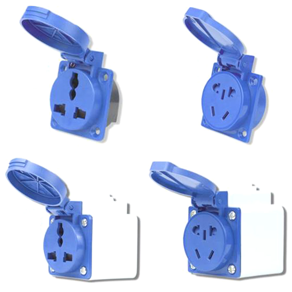 Outdoor Power Inlet Box - Soket Listrik AC Industri Multifungsi Biru