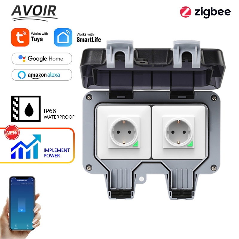 Outdoor Power Inlet Box - Avoir Tuya Zigbee soket listrik IP66,