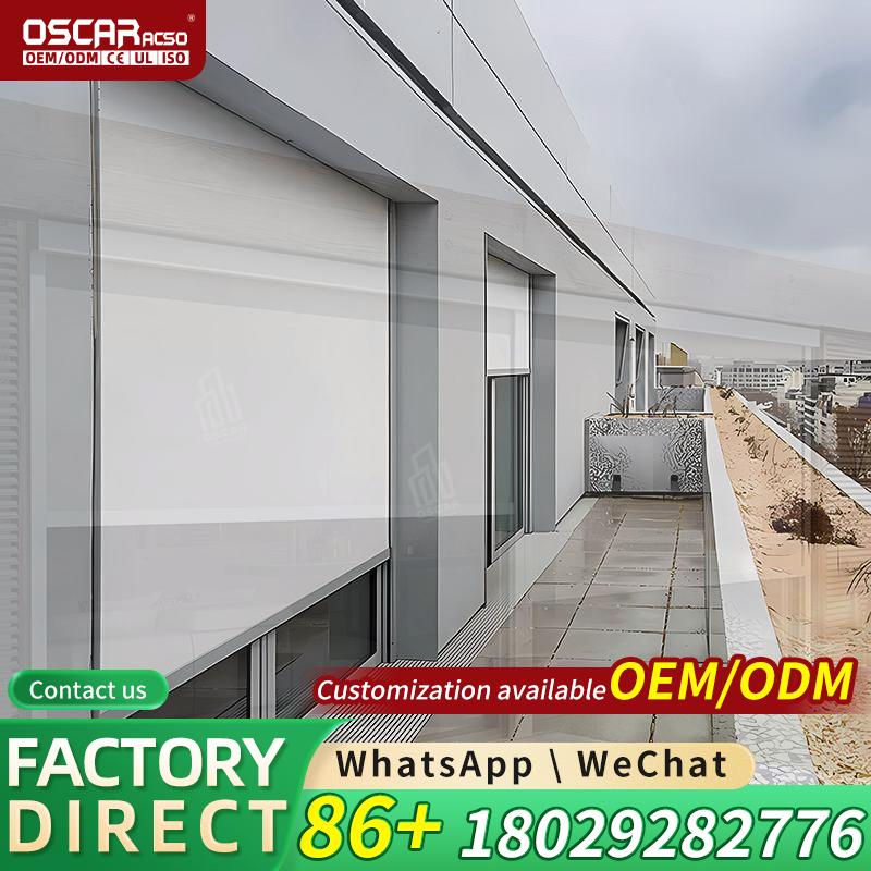 Outdoor Power Roller Shades - Kit Penutup Teras Luar Ruangan Kustom