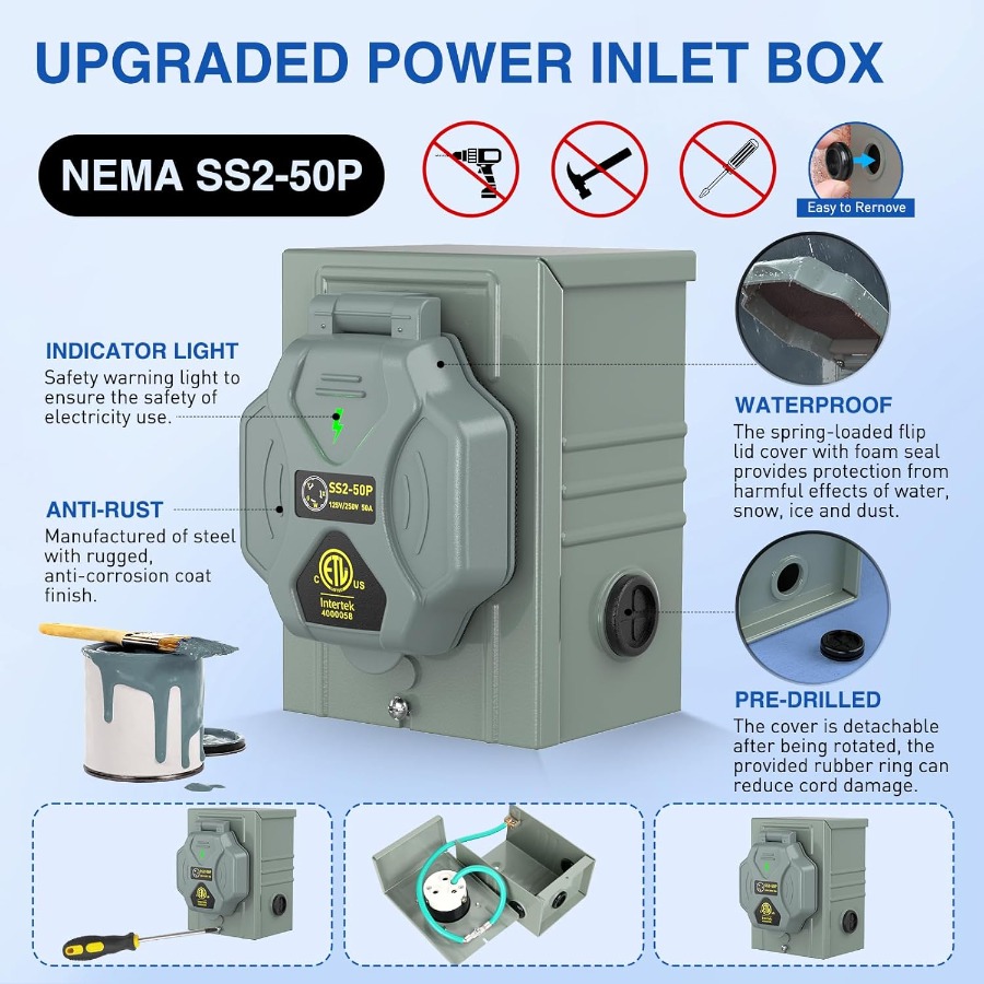 Kabel Ekstensi Generator Tugas - Outdoor Power Inlet Box ulasan dan harga