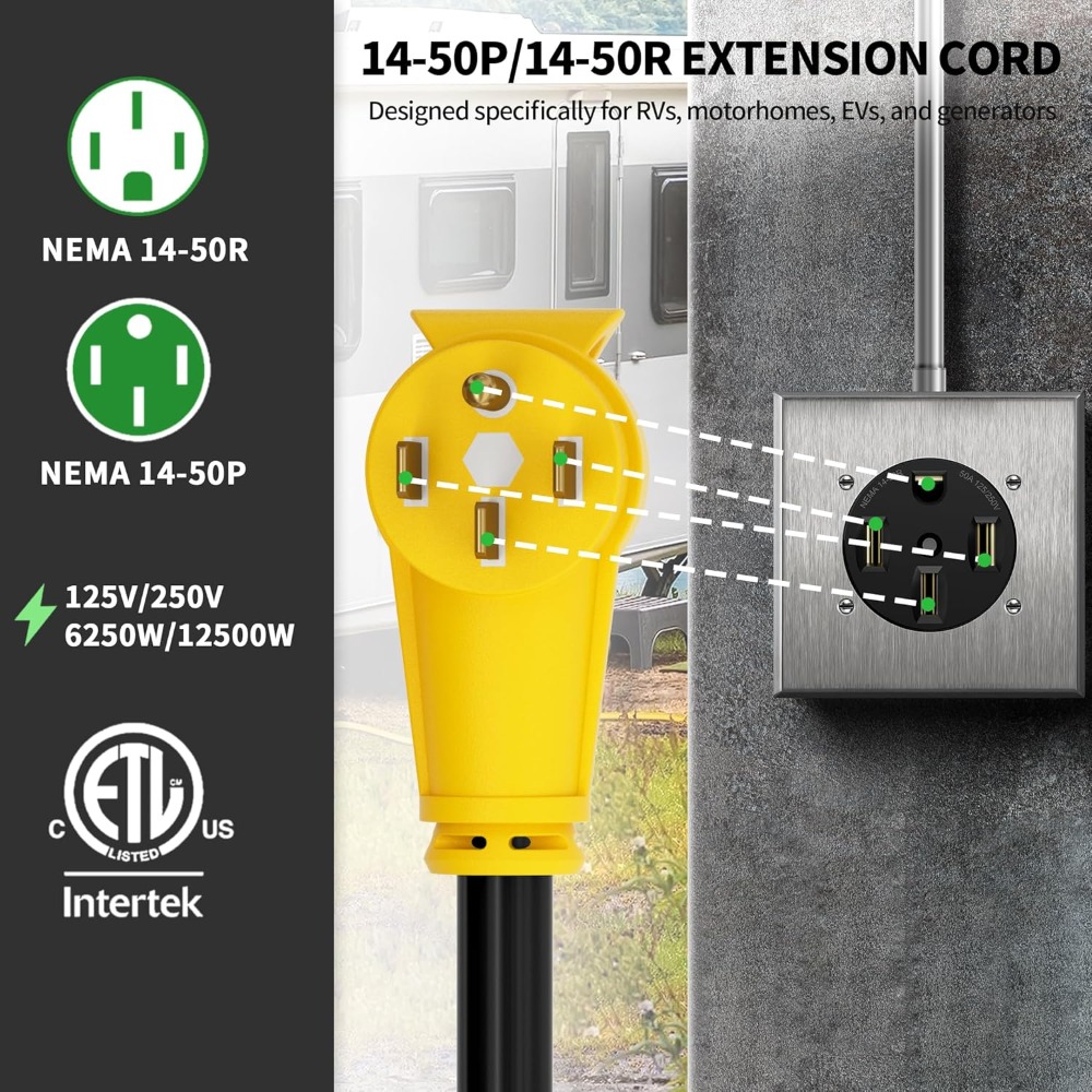 Kabel Ekstensi RV EV 25FT 50 A - Outdoor Power Extension ulasan dan harga