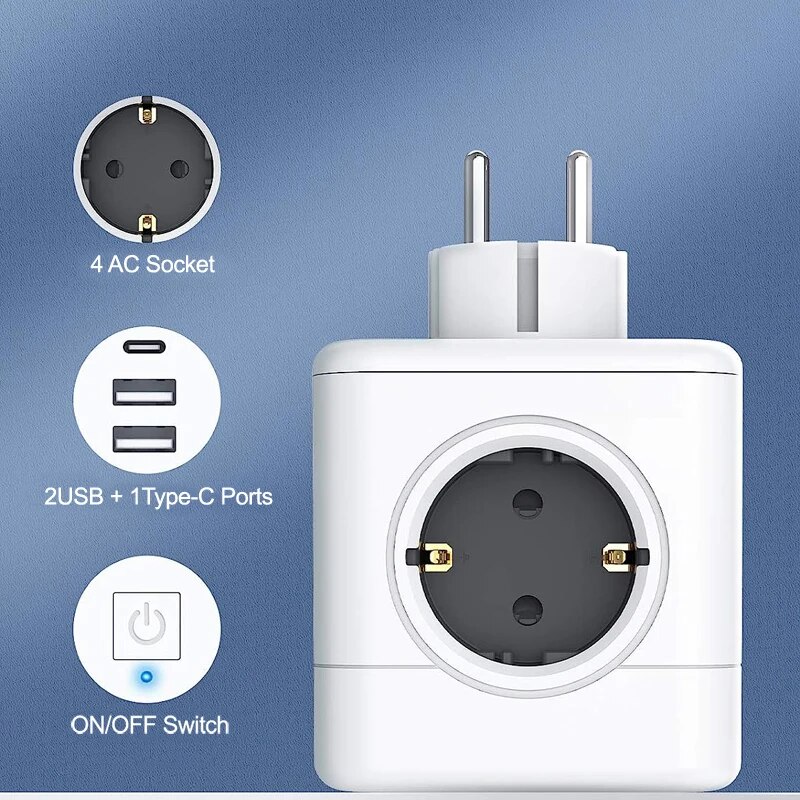 Massafa 4 stop kontak AC Eu co - Outdoor Usb Power Strip ulasan dan harga