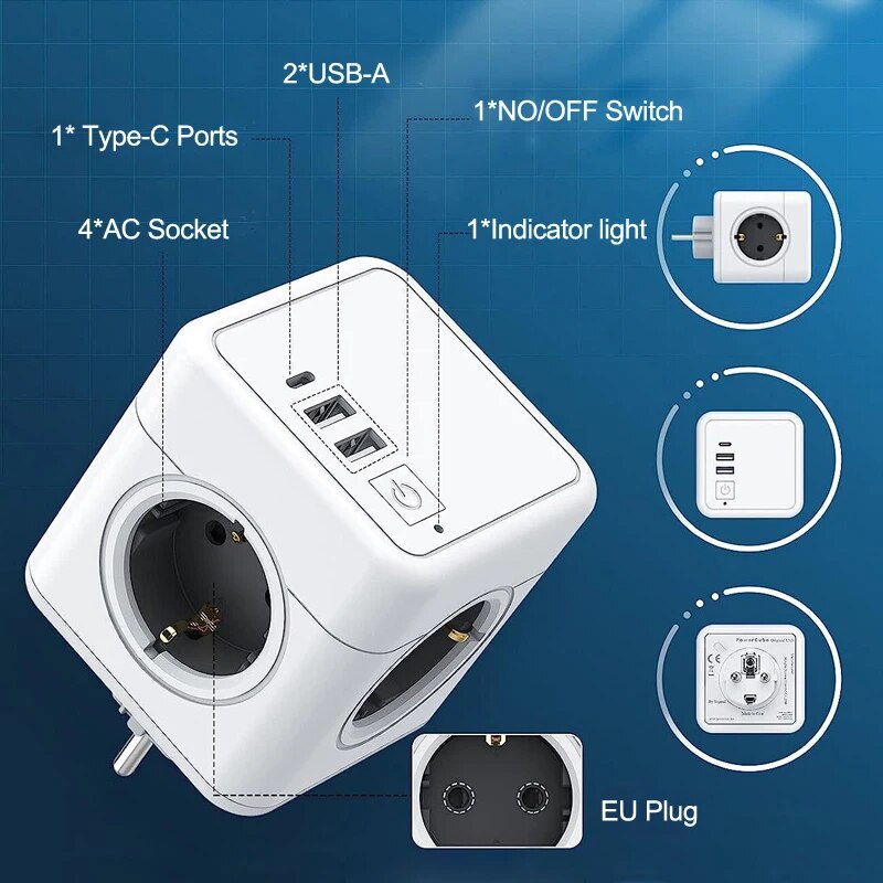 Massafa 4 stop kontak AC Eu co - Outdoor Usb Power Strip ulasan dan harga