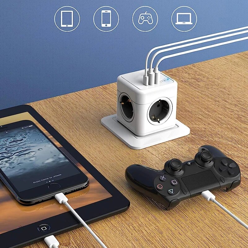 Massafa 4 stop kontak AC Eu co - Outdoor Usb Power Strip ulasan dan harga