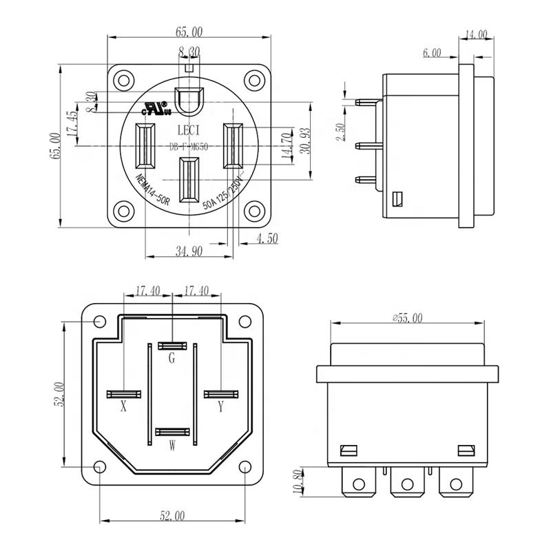 NEMA 14-50R Wadah 50 Amp RV So - Outdoor Power Inlet Box ulasan dan harga