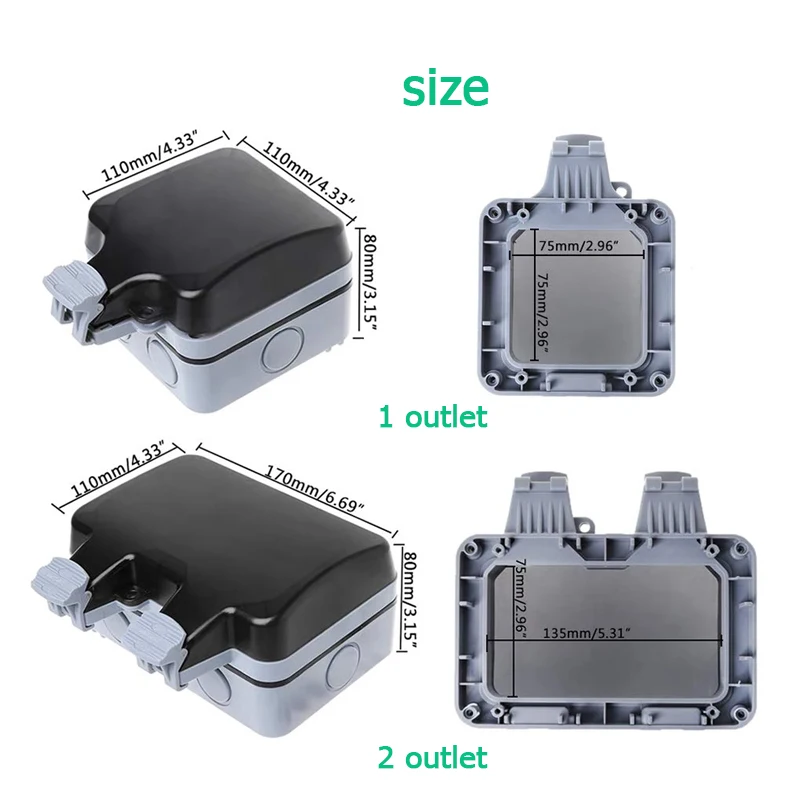 EU KR Soket Tahan Air Dinding  - Outdoor Power Inlet Box ulasan dan harga