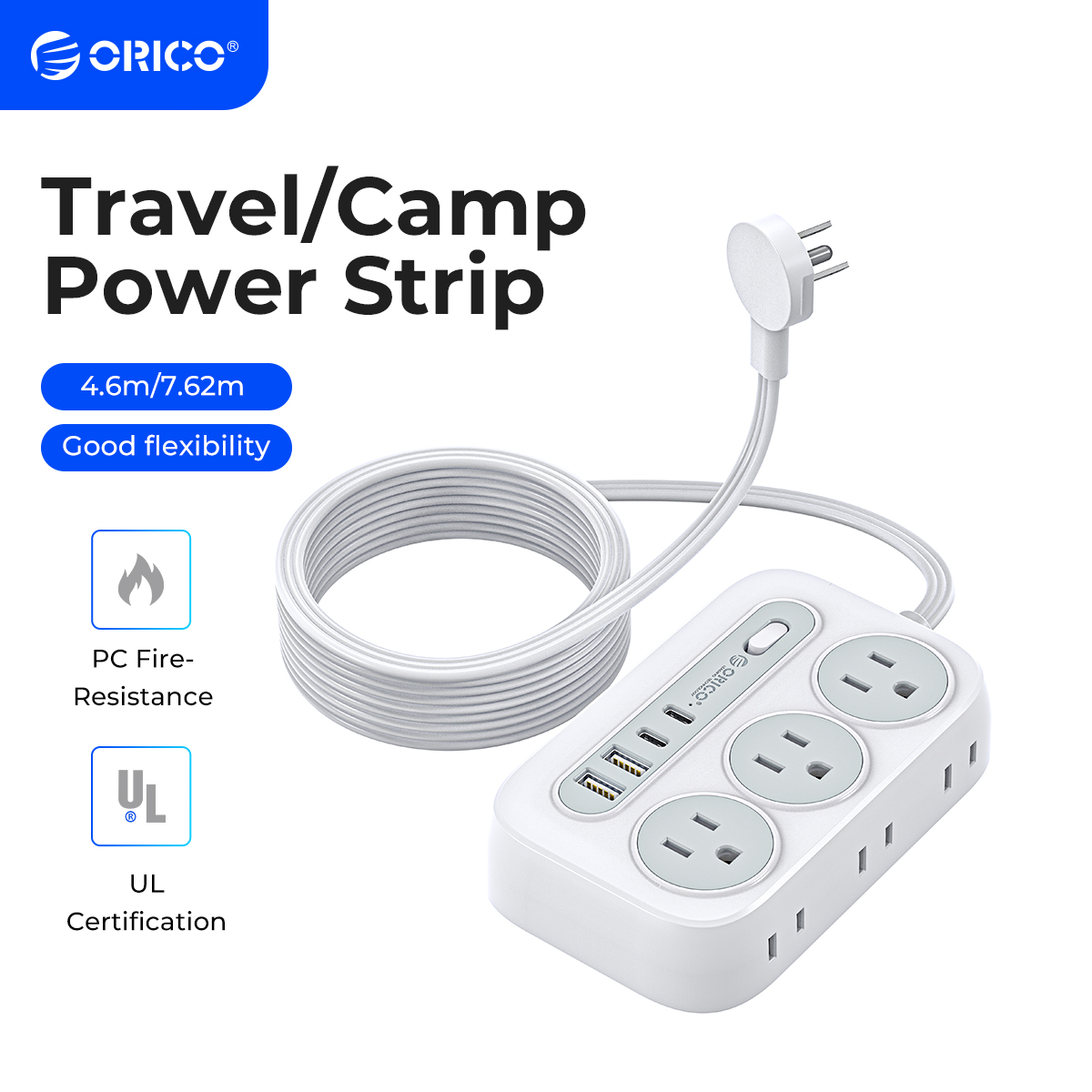 ORICO Strip daya dengan 6 soke - Outdoor Usb Power Strip ulasan dan harga