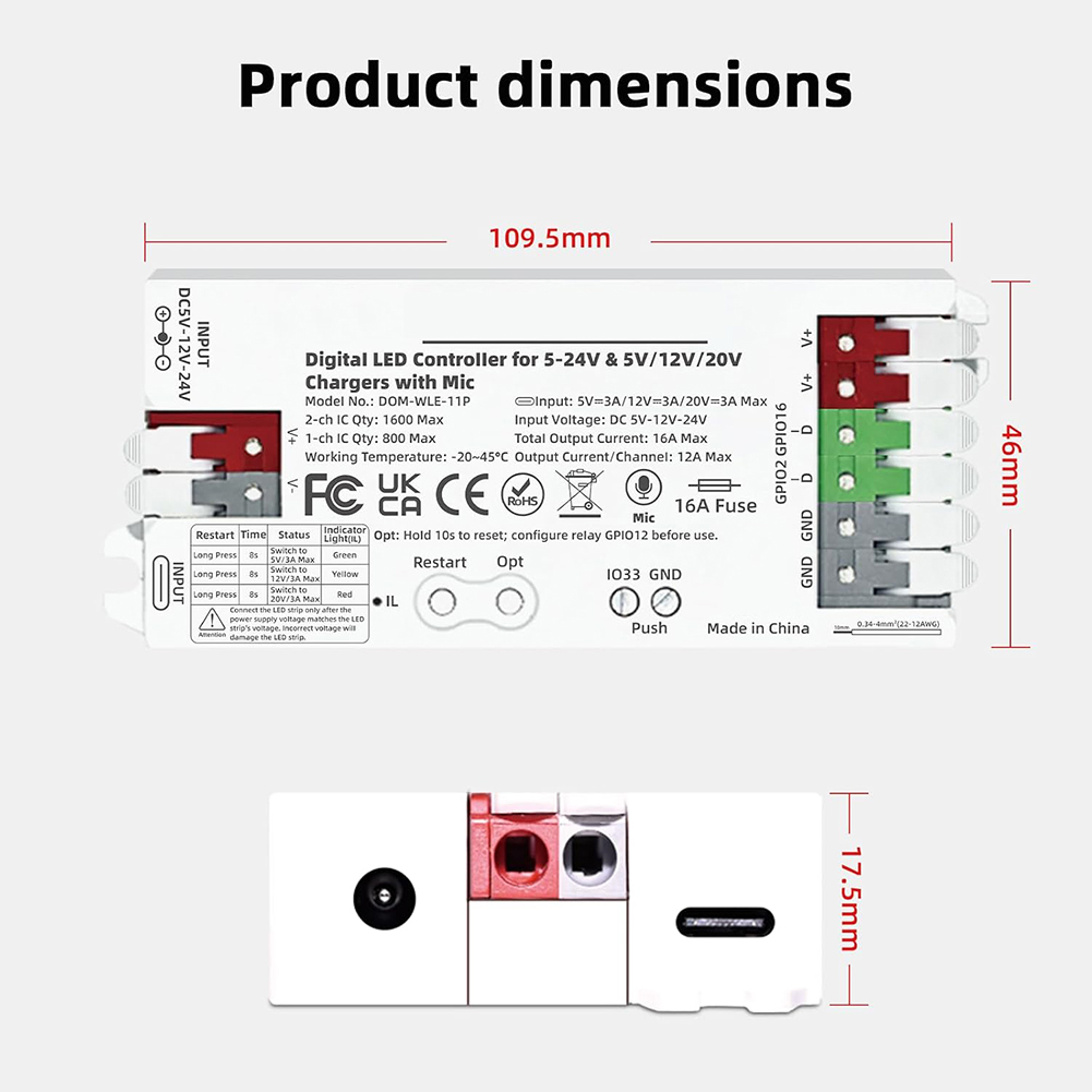 Pengontrol Strip LED USB-C PD  - Outdoor Usb Power Strip ulasan dan harga